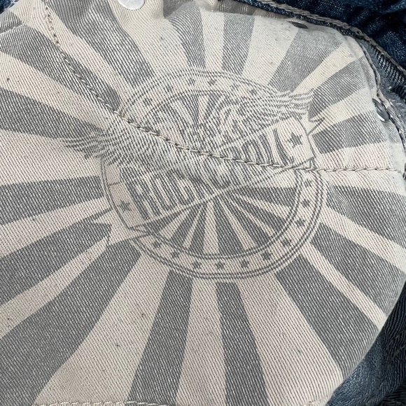 Rock & Roll Denim Cowboy Wide Leg Distressed Jeans Size 14 Women’s - Picture 7 of 8